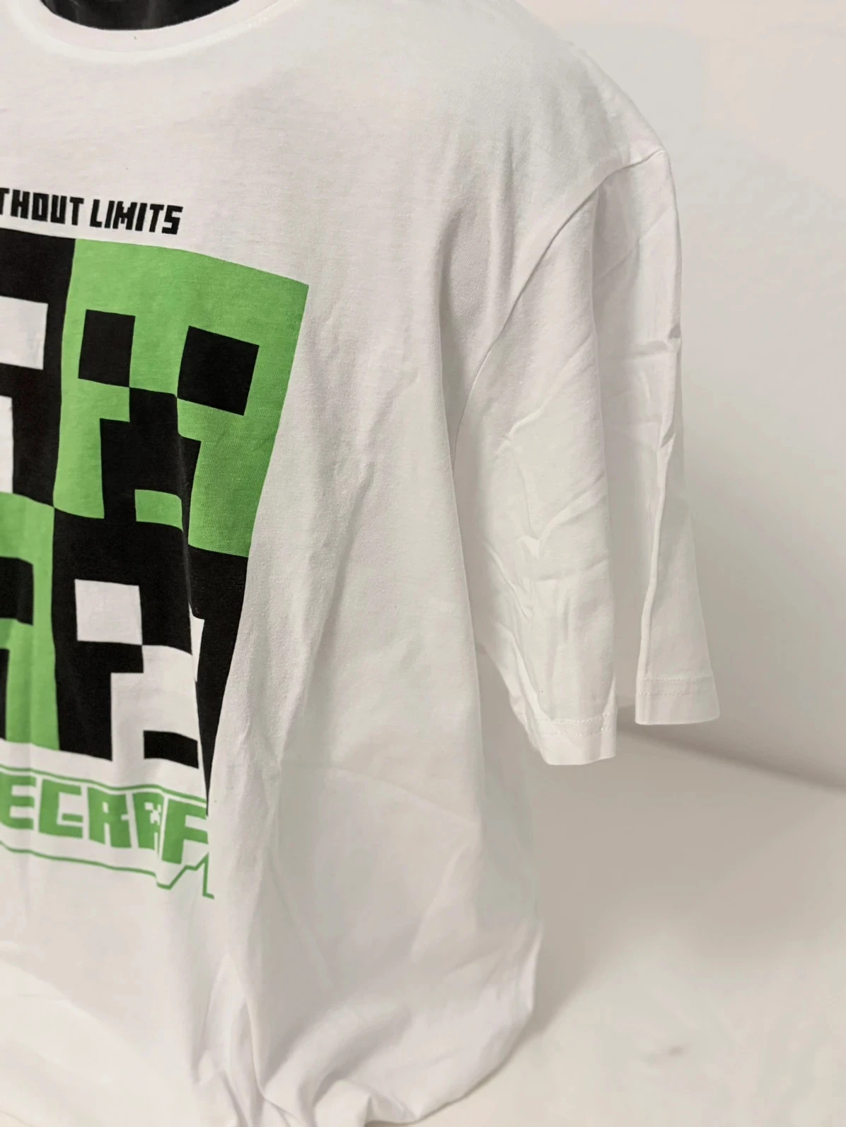 Official Minecraft White Creeper Short Sleeve T-Shirt 100% Cotton Men's XXL – photo 4